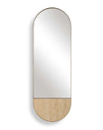 Russo - Travertine Tall Oval Mirror - Bronze / Brown / Gold