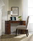 Home Office - Hole Desk Bow Front - Dark Brown