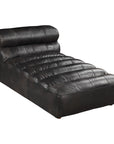 Ramsay - Leather Chaise Antique - Black