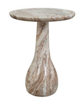 Shura - Indoor-Outdoor Marble Accent Table - Brown / White