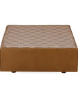 Aristo - Leather Square Ottoman - Chestnut