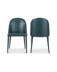 Burton - Vegan Leather Dining Chair (Set of 2) - Dark Teal