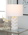 Ascent - White Geometric Table Lamp