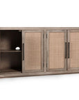 Jensen - Cane/Wood 4 Door Cabinet - Taupe