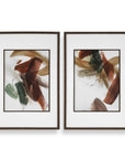 Velocity - Framed Abstract Prints (Set of 2) - Brown / Green / Red / White