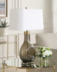 Shyla - Dark Glass Table Lamp - White