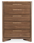 Eleana - Five Drawer Chest - Medium Wood