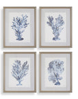 Shibori Coral - Framed Prints (Set of 4) - Light Gray