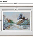 Morning Lake - Watercolor Framed Print - Blue