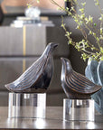 Nesting Bird - Gray Sculptures (Set of 2)