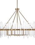 Crystal - Stick 8 Light Chandelier - Brass