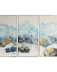Crashing Waves - Abstract Art (Set of 3) - Blue