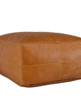 Poufs - Leather Dumont Pouf - Chestnut