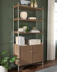 Sonnet - Sonnet Bookcase - Dark Gray / Light Brown