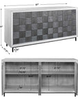 Checkerboard - 4 Door Cabinet - Gray