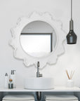 Sea Coral - Round Mirror - White