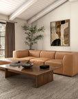 Form - Classic L Modular Leather Sectional - Light Brown
