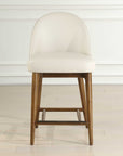 Stitches - Leather Counter Stool - White / Brown