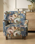 Lainey - Floral Upholstered Armchair - Blue