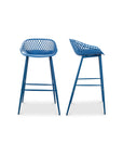 Piazza - Outdoor Barstool Barstool (Set of 2) - Blue