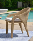 Kavali - Outdoor Wicker Dining Armchair - Woodtone
