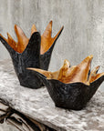 Starpetal - Indoor-Outdoor Wooden Bowls (Set of 2) - Black / Woodtone