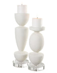Lido - Stone Candleholders (Set of 2) - White