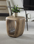 Loophole - Bleached Wash Accent Stool - Dark Brown