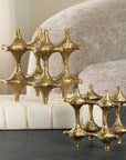 Gilded - Connection Modern Sculptures (Set of 2) - Brass / Gold