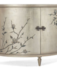 Melange - Marguerite 2-Door Demilune Chest - Pearl Silver