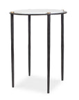 Wren - Round Marble Accent Table - Bronze / White