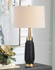 Spyglass - Wood Grain Table Lamp - Black