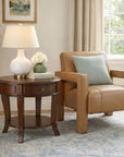 Brookhaven - Round Lamp Table - Dark Brown