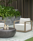 Remsen - Outdoor Lounge Chair - Dark Gray / White
