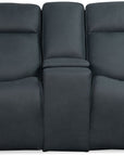 MS - Riverton Power Gliding Console Loveseat With Power Headrest And Lumbar - Black