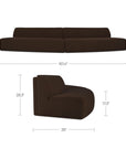 Naomi - 2 Piece Convex Modular Sectional - Dark Brown