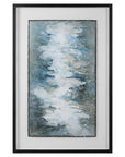 Lakeside Grande - Framed Abstract Print - Pearl Silver