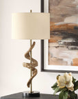 Rams - Horn Table Lamp - Light Brown
