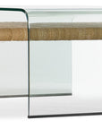 Amani - Rope And Glass Cocktail Table - Light Brown