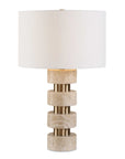 Makani - Travertine Table Lamp - Brass / Gold / White