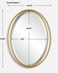 Rhodes - Gold Oval Mirror