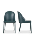 Burton - Vegan Leather Dining Chair (Set of 2) - Dark Teal