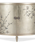 Melange - Marguerite 2-Door Demilune Chest - Pearl Silver