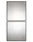 Matty Squares - Antiqued Square Mirrors (Set of 2) - Black
