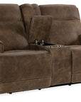 Wheeler - Power Console Loveseat With Power Headrest - Dark Brown