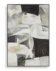 Folding - Time Framed Abstract Art - Black / Brown / Gray / White