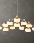 Wedge - 12 Light LED Brass Chandelier - White / Gold