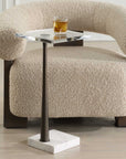 Pelton - Marble Glass Drink Table - Bronze / White