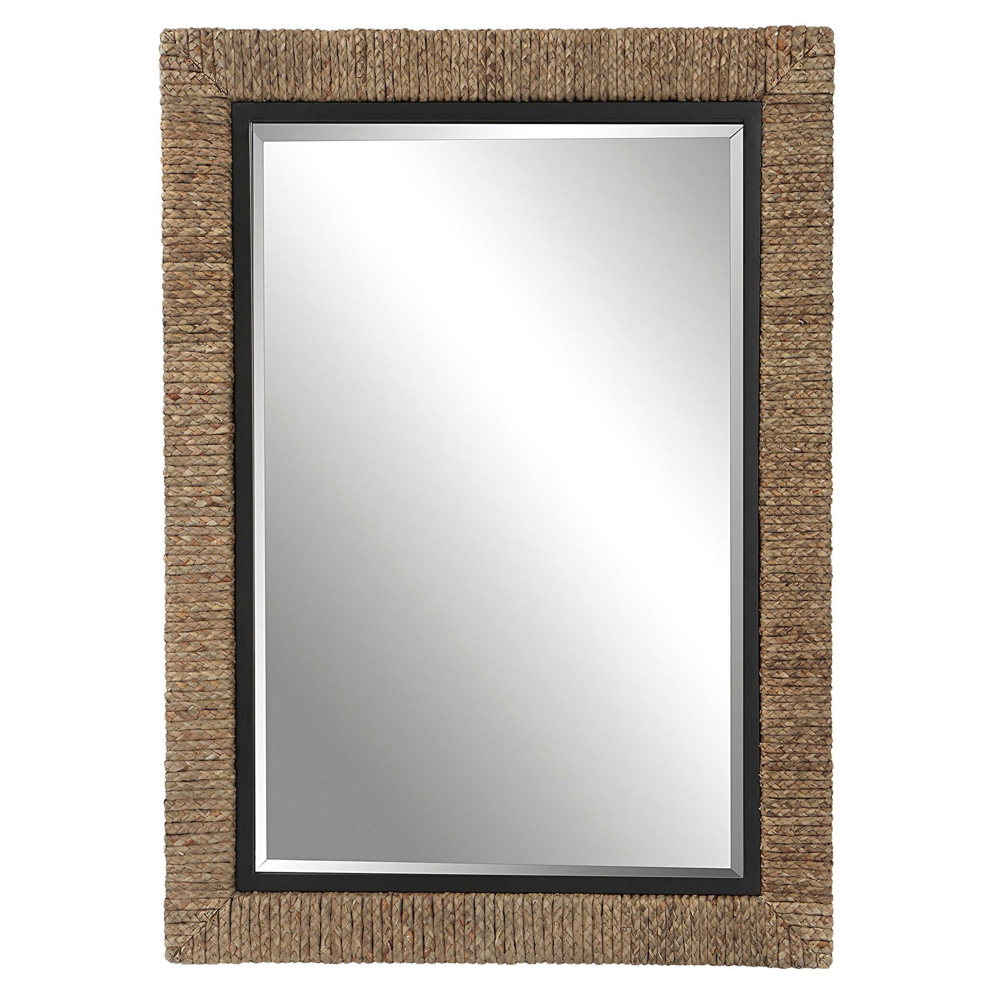 Island - Braided Straw Mirror - Light Brown