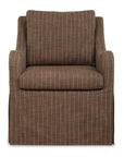 Luisa - Pinstripe Swivel Chair - Brown